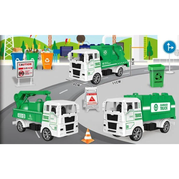 Kit City Sanitation Caminhões de Limpeza com Partes Móveis!