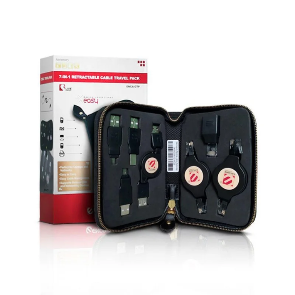 Kit Cabos Retráteis 7em1 Pack Conectividade Qualquer Lugar