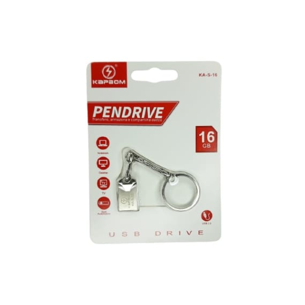 Pendrive Kapbom KA-S- Armazenamento Compacto e Confiável CAPACIDADE:16GB