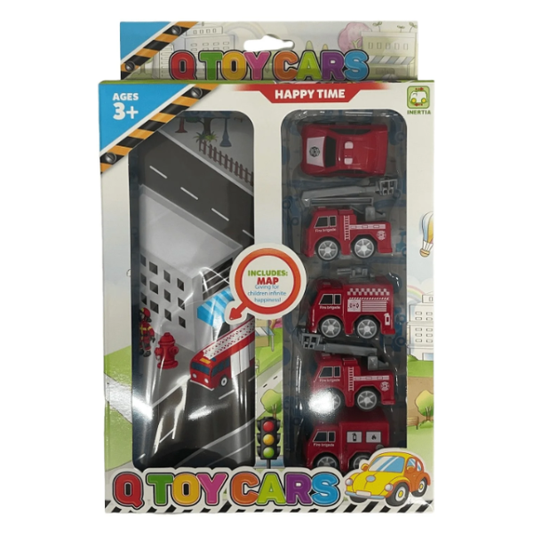 Kit de Brinquedo Q Toy Cars com Veículos de Resgate