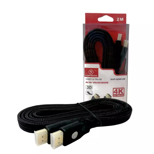 Cabo Ultra HD 3D HDMI 2M | Alta Velocidade e Qualidade