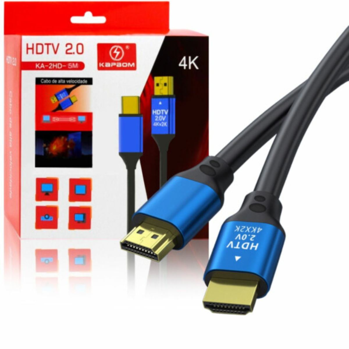 Cabo HDMI 2.0 5M Kapbom – Alta Velocidade e Qualidade 4K